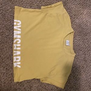 Yellow gymshark crop tee